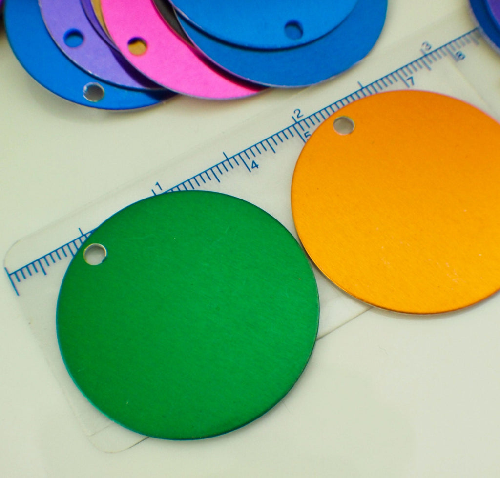 15 Round Aluminum Stamping Blanks, Discs, Tags - 38mm - You Pick Color - Economical, Lightweight - 100% Guarantee