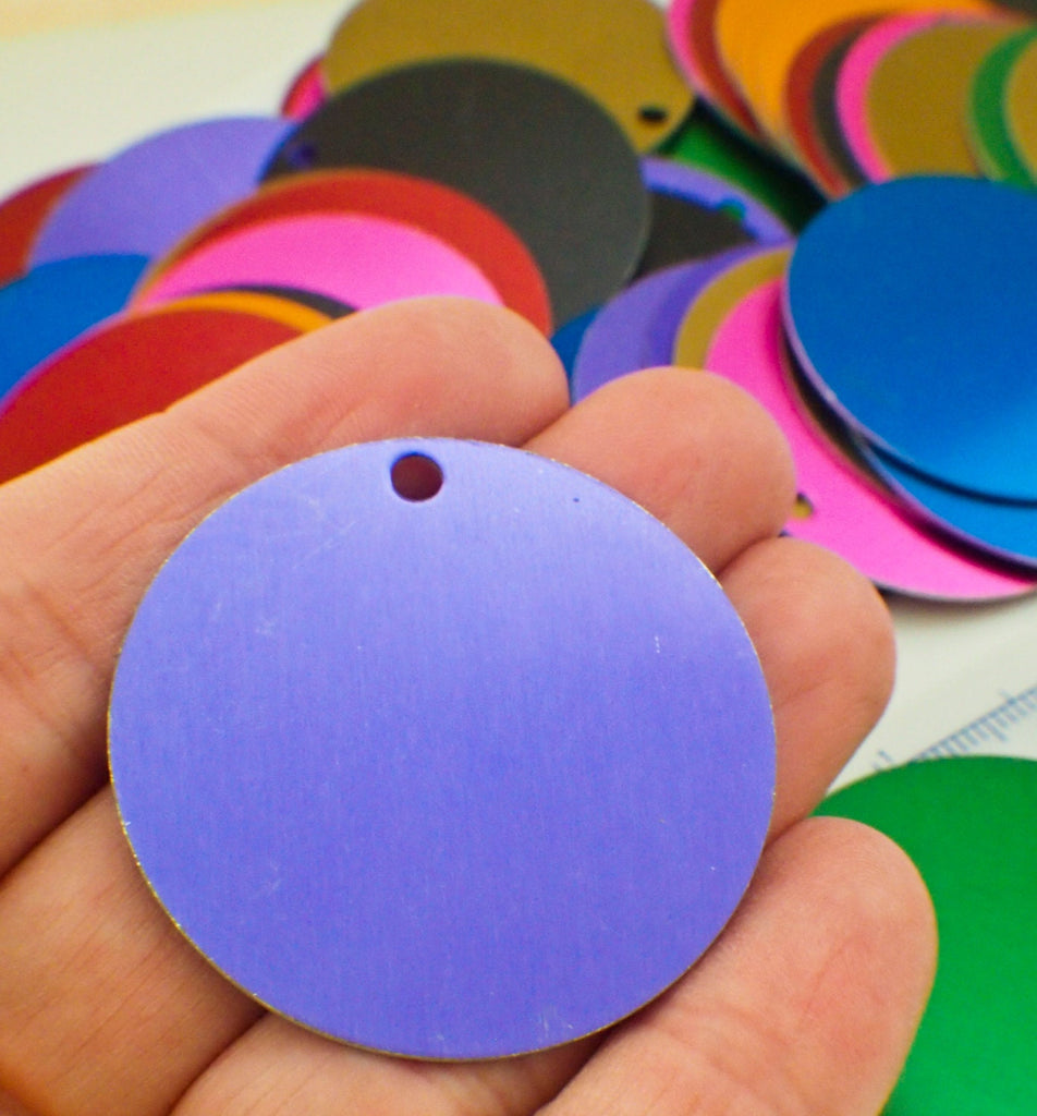 15 Round Aluminum Stamping Blanks, Discs, Tags - 38mm - You Pick Color - Economical, Lightweight - 100% Guarantee