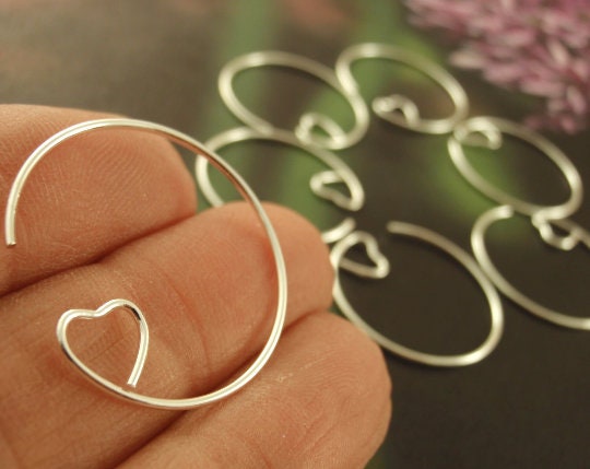 Heart Hoops 5 Pairs in Gold Plate and Silver Plate 23mm