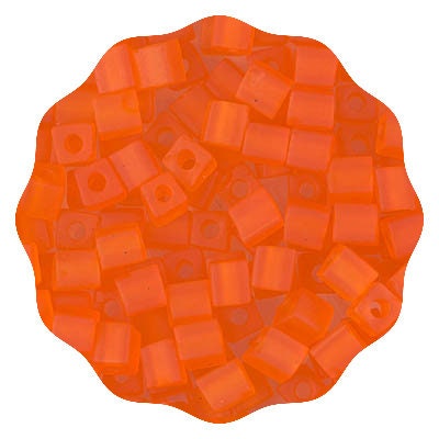 50 Miyuki SB-138F Matte Transparent Orange Square Seed Beads 4mm