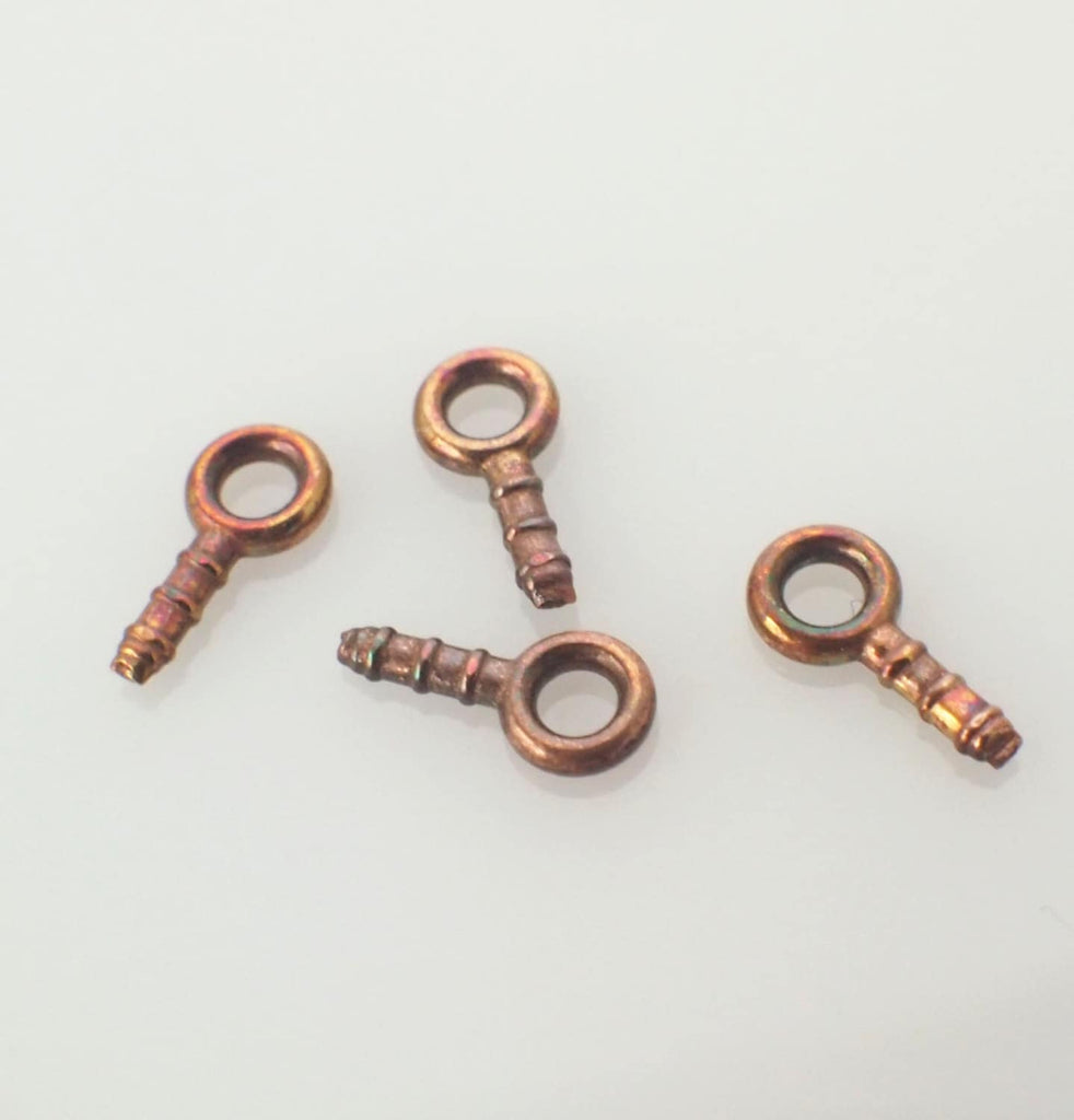 25 Solid Bronze Screw Eyes - Made in the USA - Raw or Antique Finish - 5 Choices of Sizes