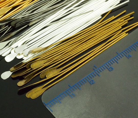 22 gauge Teardrop Head Pins 2 inches 100 Silver Plate, Gold Plate, Antique Gold, Gunmetal - Best Commercially Made - 100% Guarantee