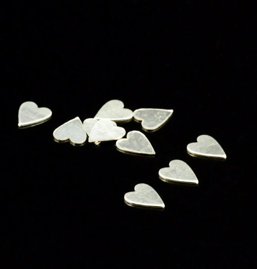 10 Small Sterling Silver Heart Blanks - Perfect for Stamping - 100% Guarantee