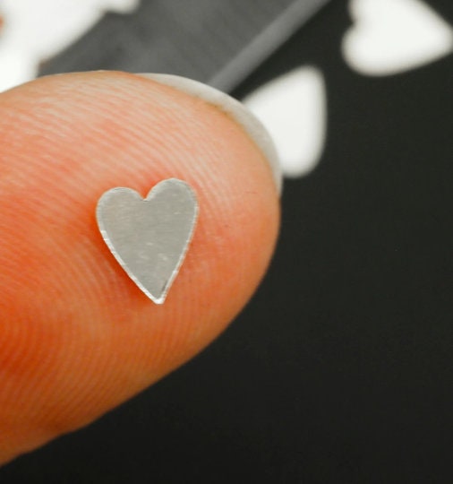 10 Small Sterling Silver Heart Blanks - Perfect for Stamping - 100% Guarantee