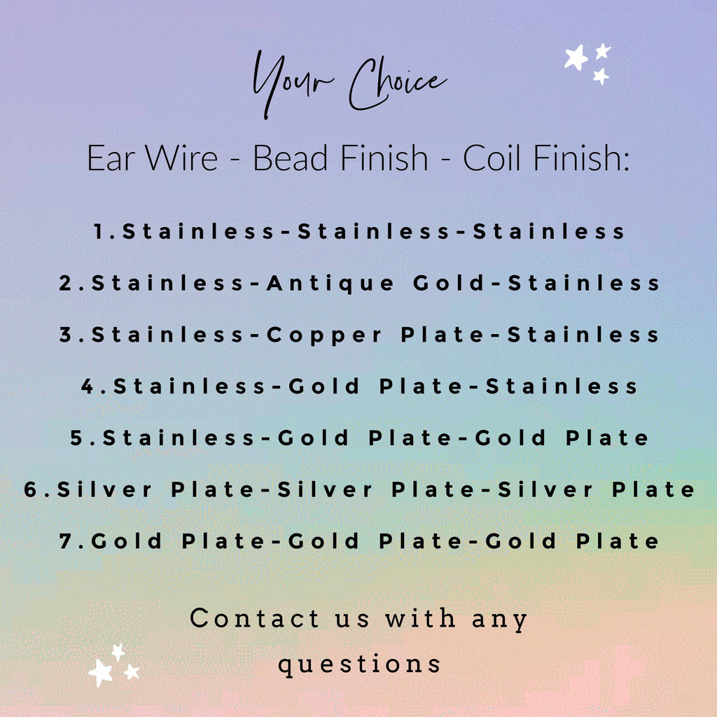 20 pairs - Basic Bead and Coil Ear Wires - Silver, Gold, or Bright Silver Plated - 100% Guarantee