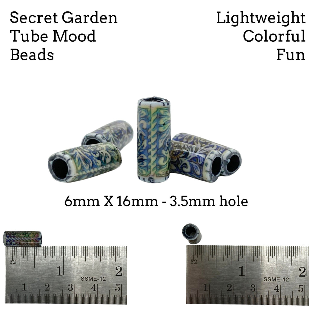 5 Secret Garden Tube Mood Beads - 6mm X 16mm - 100% Guarantee