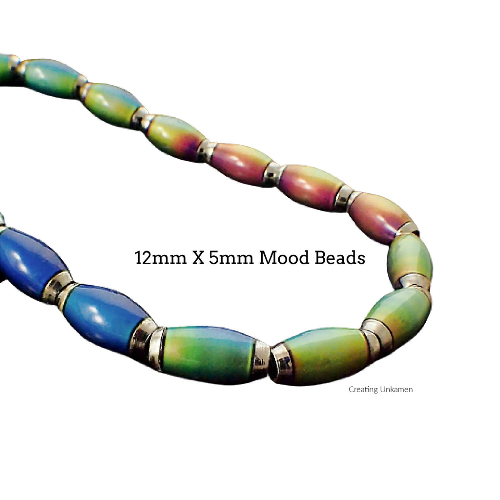 10 Mood Beads 5mm X 12mm Metal Lined Thermo - Sensitive Liquid Crystal - 100% Guarantee