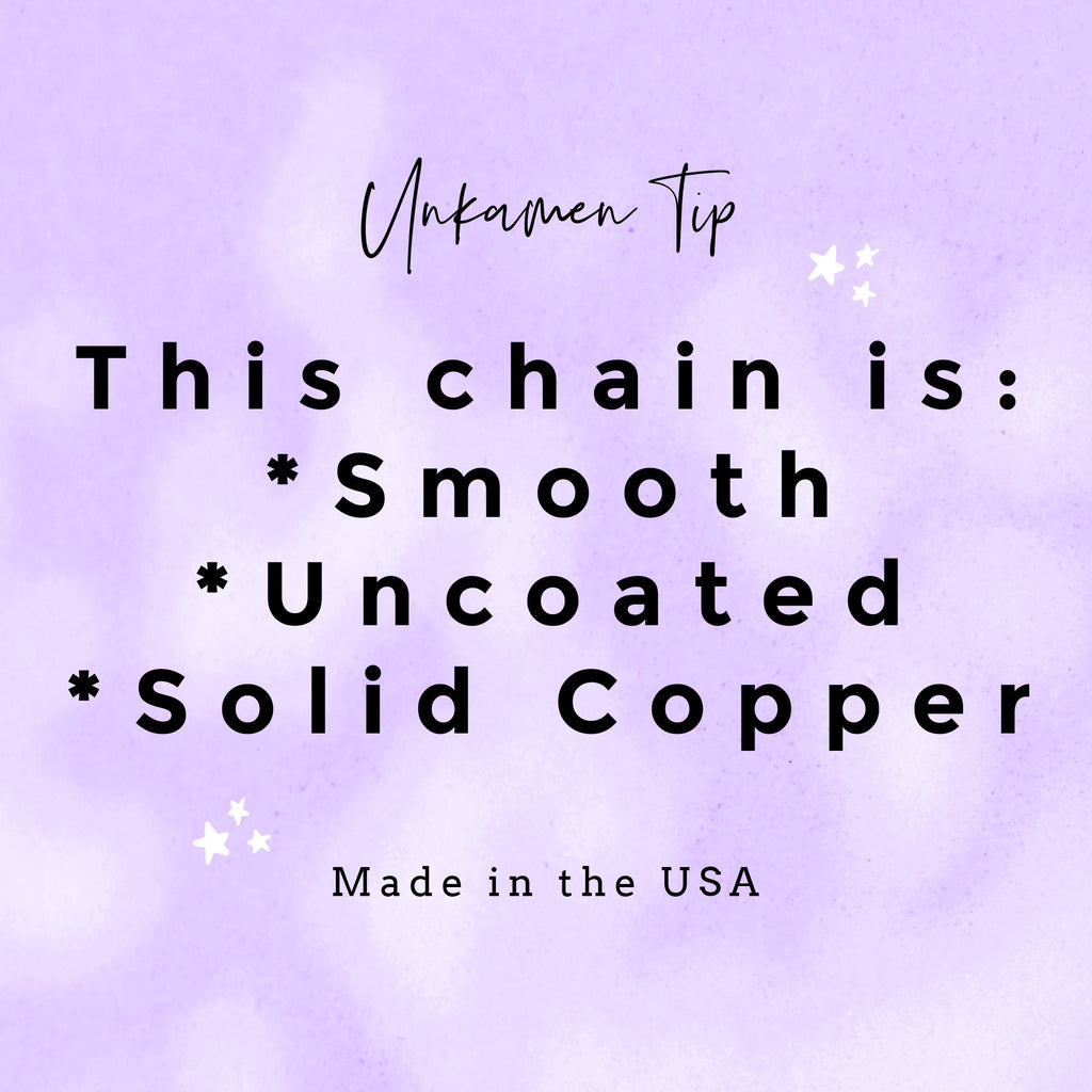 Solid Copper Diamond Cut Curb Chain 6.8mm Made in the USA - Any Length Finished or by the Foot and Bulk