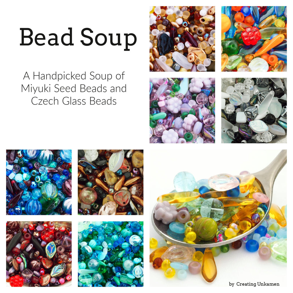 Lavender Garden Bead Mix - A Handpicked Soup of Miyuki Seed Beads and Czech Pressed Glass Beads