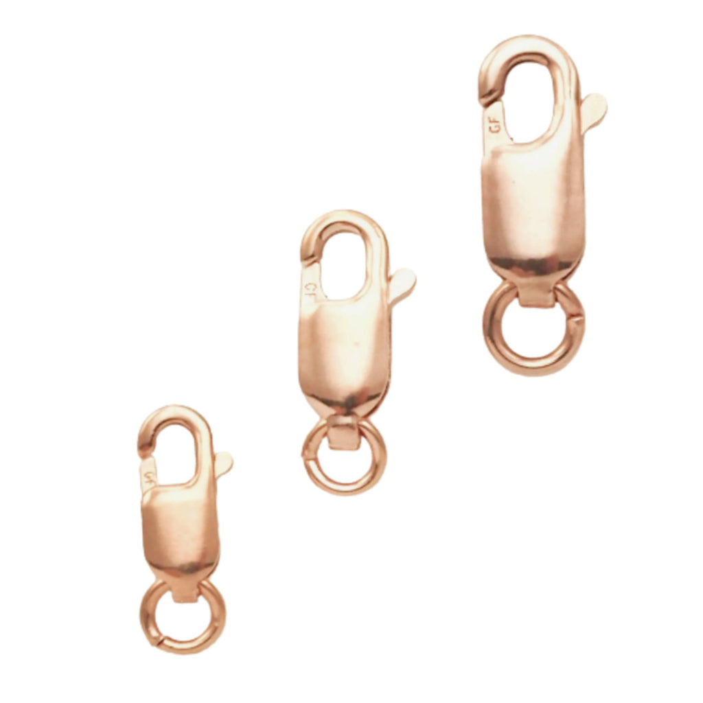 1 14kt Rose Gold Filled Flat Lobster Clasp - 8mm, 10mm 12mm - 100% Guarantee