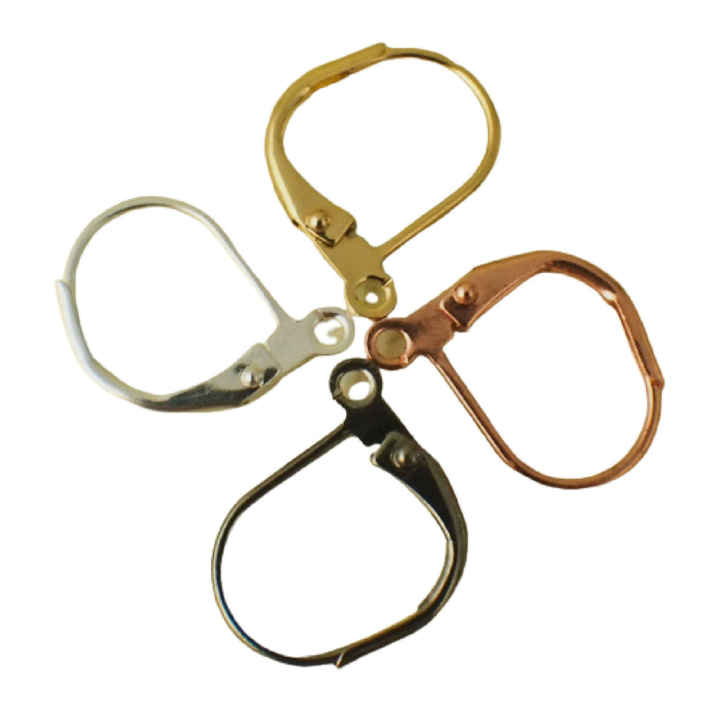 Modern Leverback Ear Wires - Gunmetal, Copper, Silver Plate or Gold Plate - Buy in Quantity and Save