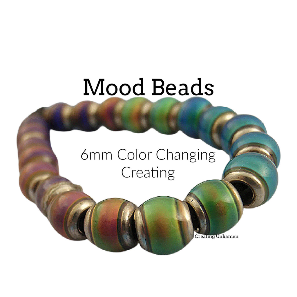10 - 6mm Metal Lined Mood Beads - 100% Guarantee