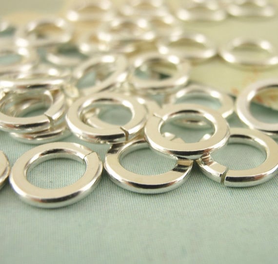 Hammered Argentium Sterling Silver Jump Rings Quantity 10 - Tarnish Resistant Custom Hammered