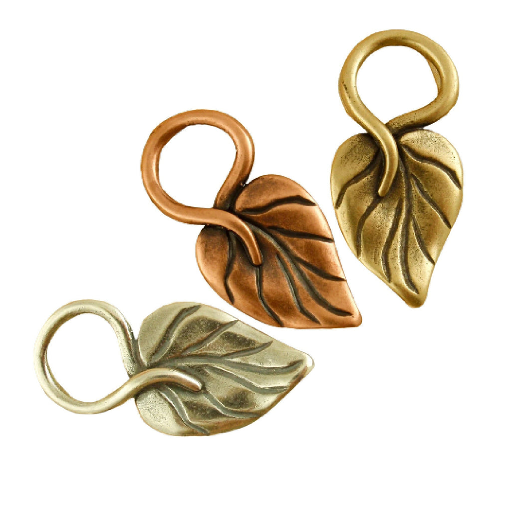 1 Leaf Toggle Clasp - 26.5mm - Antique Copper, Antique Silver, Antique Gold, Gold Plate - 100% Guarantee