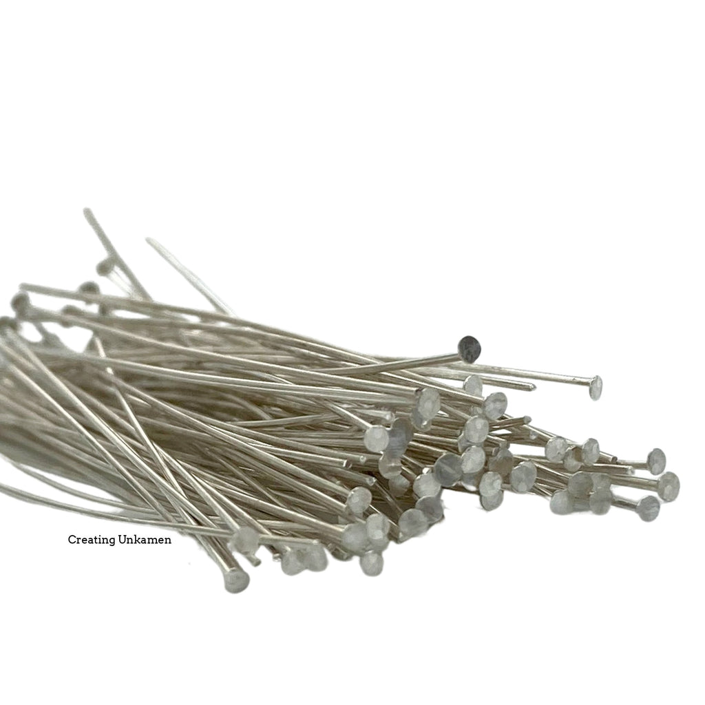 10 Sterling Silver Flat Head Pins - You Pick Gauge and Length - 20, 24, and 26 gauge - Perfect for Gems - 100% Guarantee