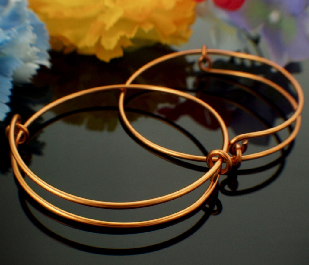 1 Handmade Bangle Base - Snag-less Premium Silver Plate, Gold Color, Non Tarnish Copper - Also Solid Metals and Precious Metals