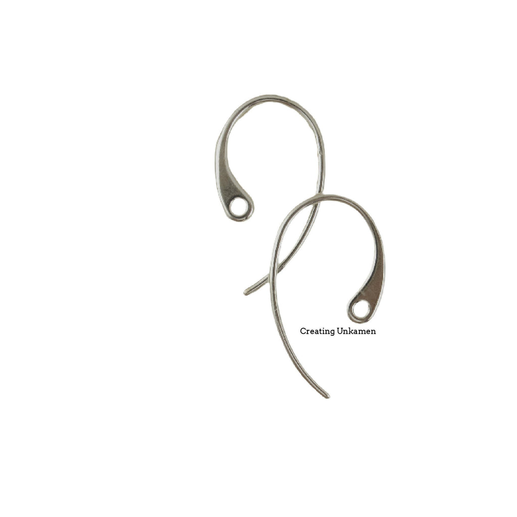 2 Pairs of Sterling Silver Stunning Ear Wires - 18mm X 10mm - Argentium, Antique Silver, Black Silver