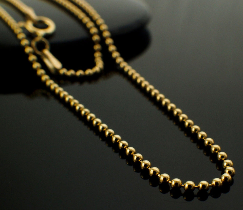 14kt Gold Filled Bead Chain with Spring Clasp - 1.5mm - Finished Length or By the Foot - Made in the USA Chain
