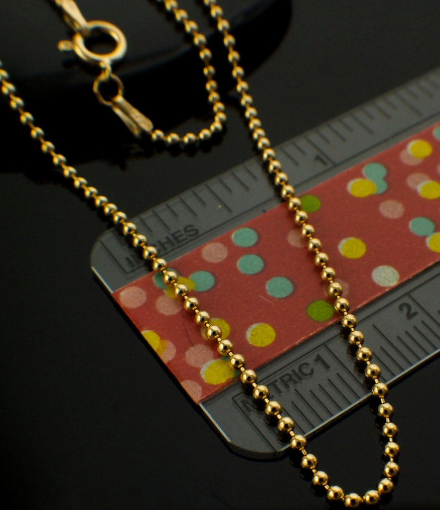 14kt Gold Filled Bead Chain with Spring Clasp - 1.5mm - Finished Length or By the Foot - Made in the USA Chain