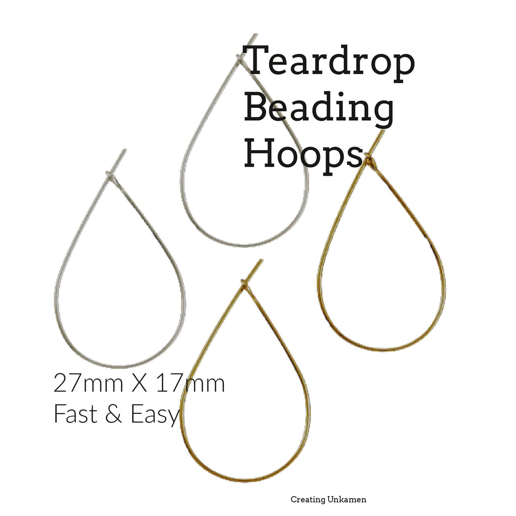 20 Pairs Teardrop Beading Hoops - 27mm X 17mm - Silver or Gold Plated - 100% Guarantee