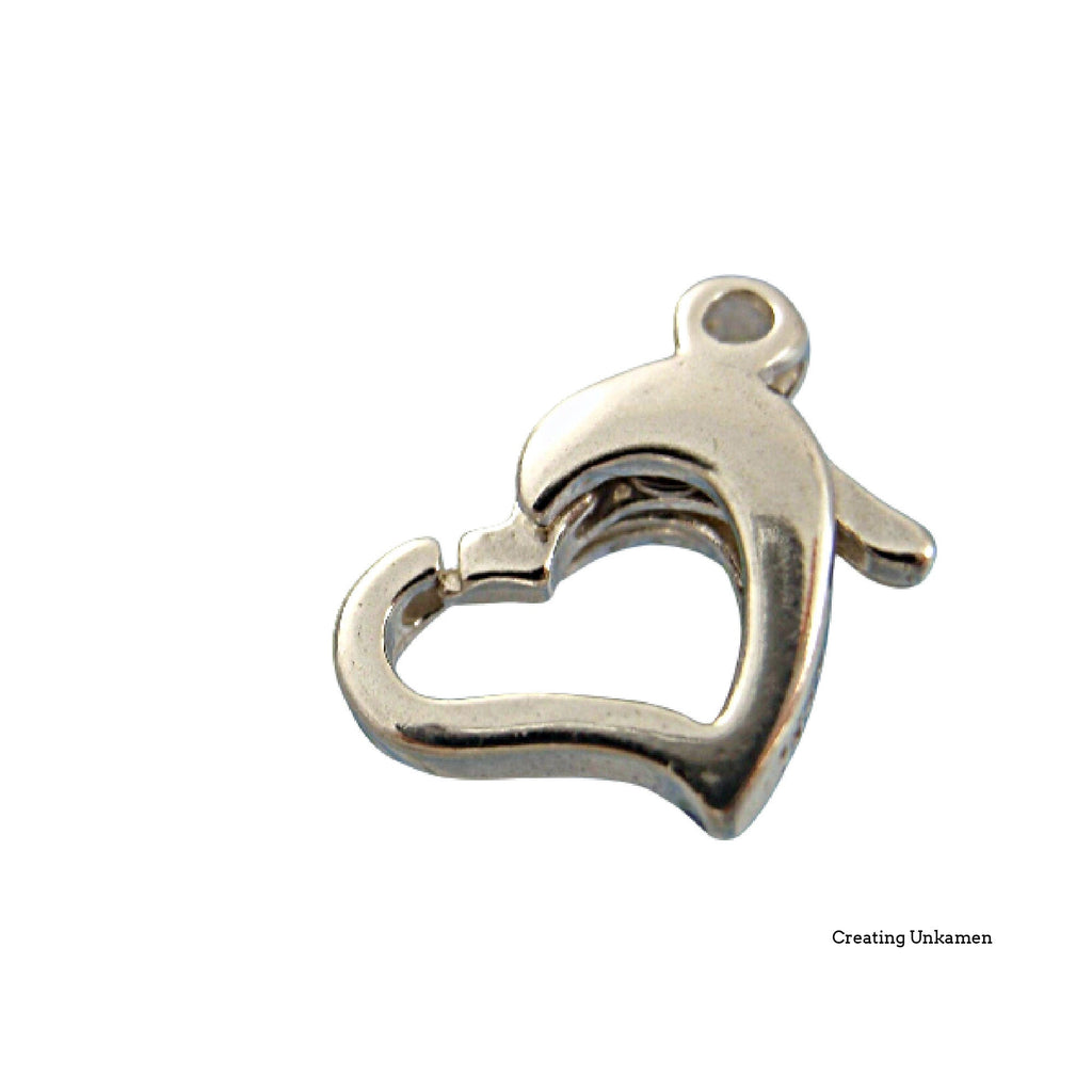 1 - Sterling Silver Sweet Heart Lobster Clasp - Shiny Or Antiqued - Looks & Works Great - 11mm X 8mm - 100% Guarantee