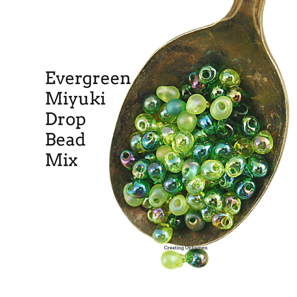 Evergreen Mix Miyuki Drop Beads - 3mm X 4mm 100% Guarantee