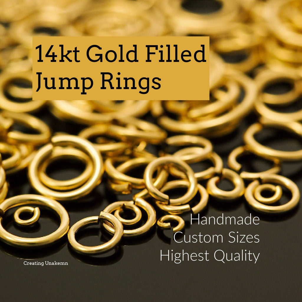 50 14kt Gold Filled Jump Rings - You Pick Gauge and Diameter Handmade