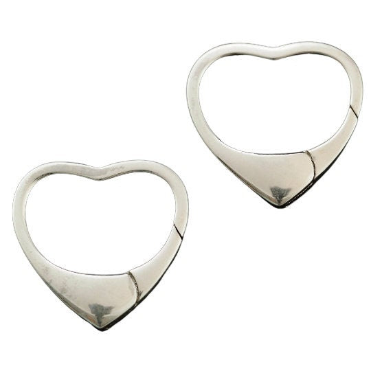1 Sterling Silver Heart Lobster Clasp - Triggerless - 25mm X 23mm - Shiny, Antique or Black - Best Commercially Made - 100% Guarantee