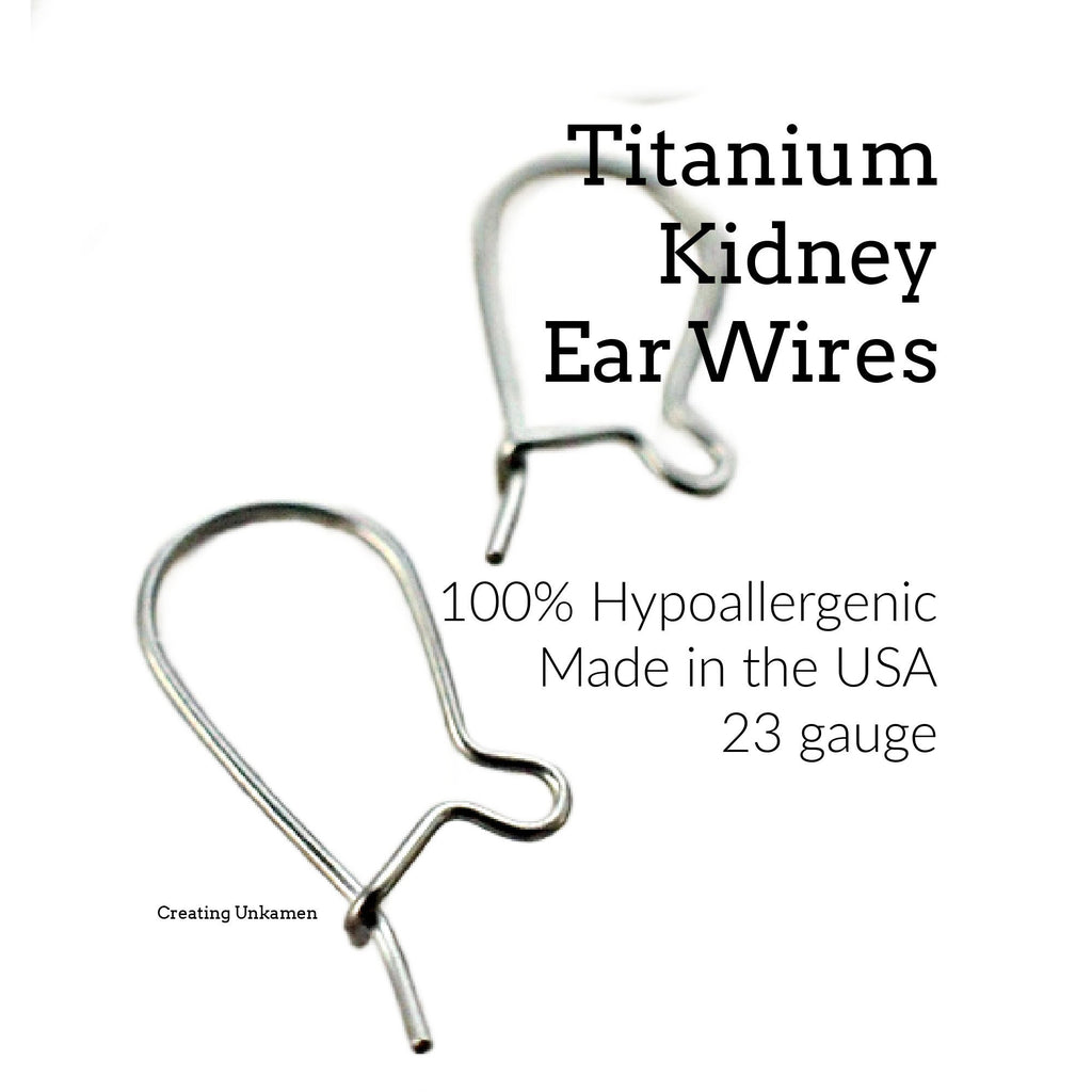 Titanium Kidney Ear Wires - 10 pairs - Made in the USA - 17mm X 10mm - Hypoallergenic