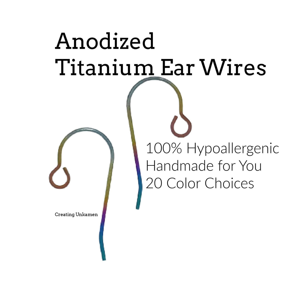 Anodized Titanium Ear Wires with Outside Loop - Made in the USA