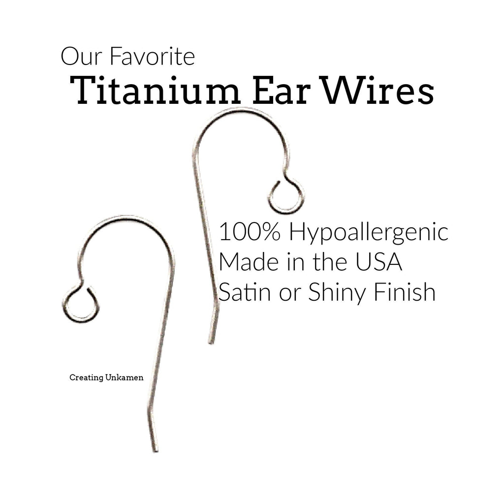 Titanium Ear Wires - 10 Pairs with Outside Loop - Made in the USA