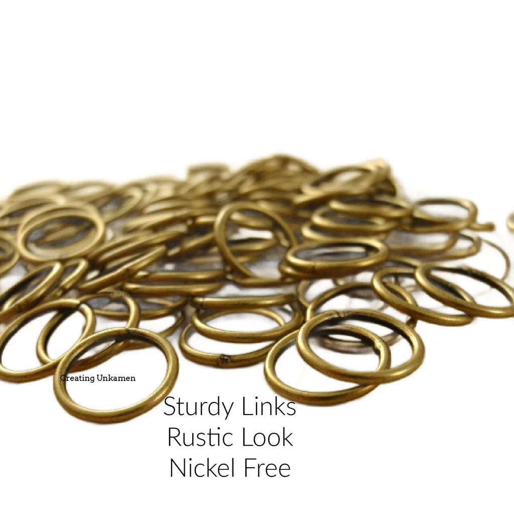 100 Antique Gold Soldered Closed Jump Rings 20 and 18 gauge 4mm, 6mm, 8mm or 10mm - 100% Guarantee