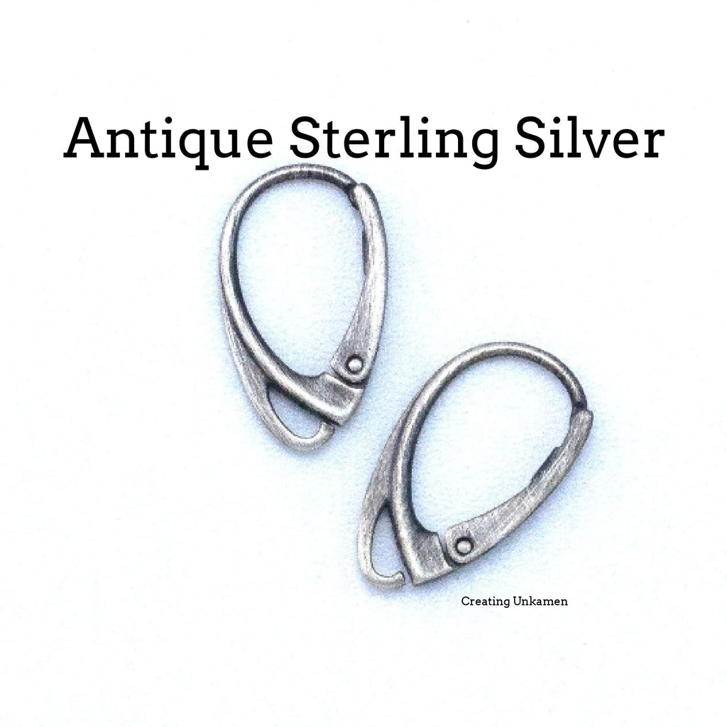1 Pair Sterling Silver Leverback Ear Wires - Interchangeable