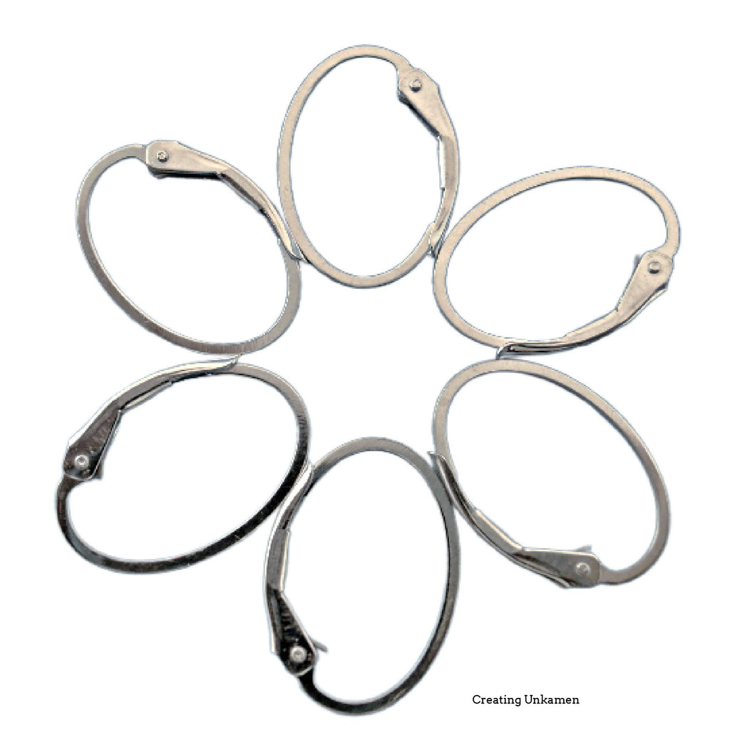 1 Pair Oval Leverback Ear Wires - Interchangeable in Sterling Silver or 14kt Gold Filled