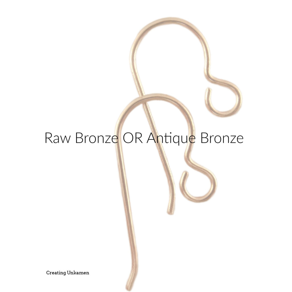 5 Pairs Solid Bronze Perfect Curve Ear Wires - 20 gauge - 100% Guarantee
