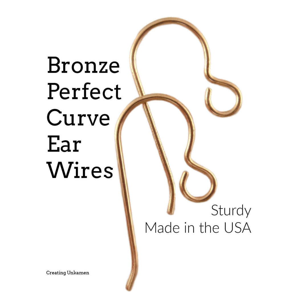 5 Pairs Solid Bronze Perfect Curve Ear Wires - 20 gauge - 100% Guarantee