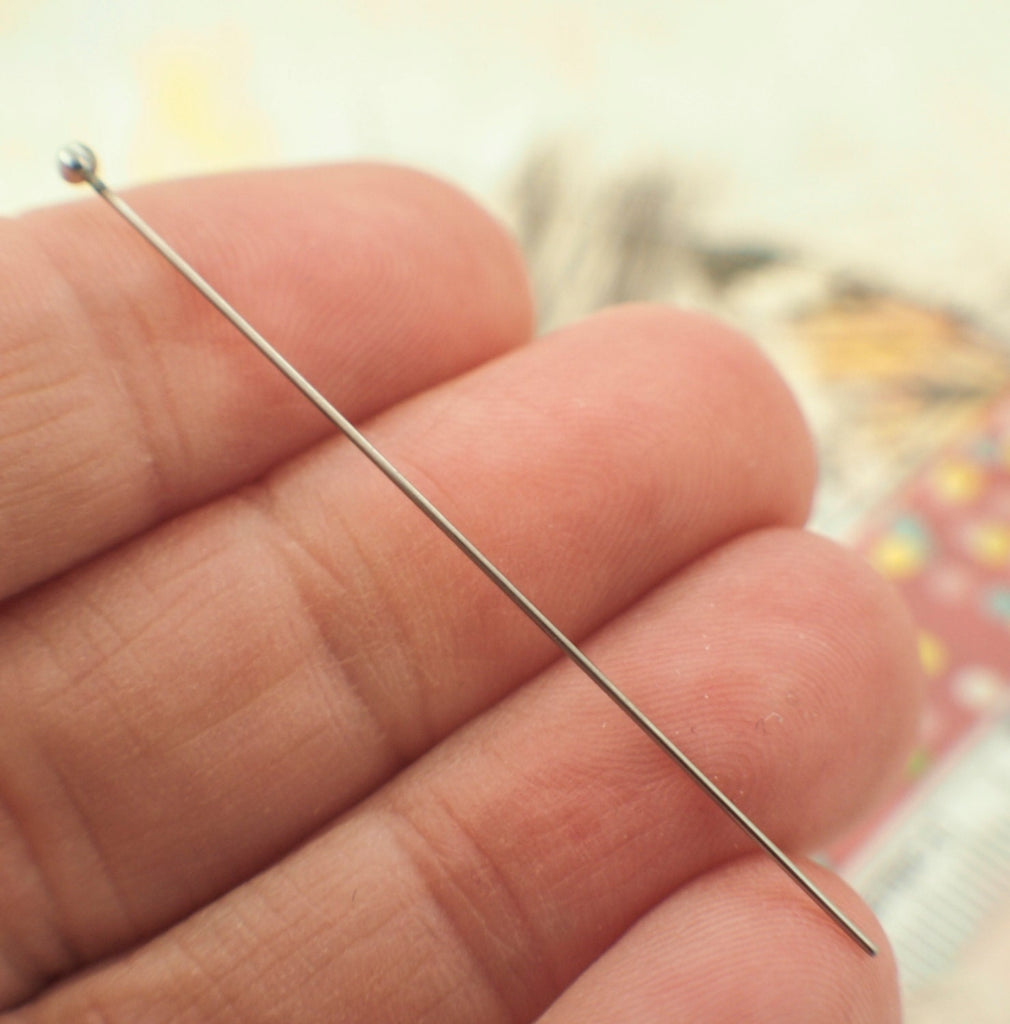 20 Stunning 2mm Ball Head Pins Stainless Steel - 21, 22 or 24 gauge - You Pick Length - 100% Guarantee