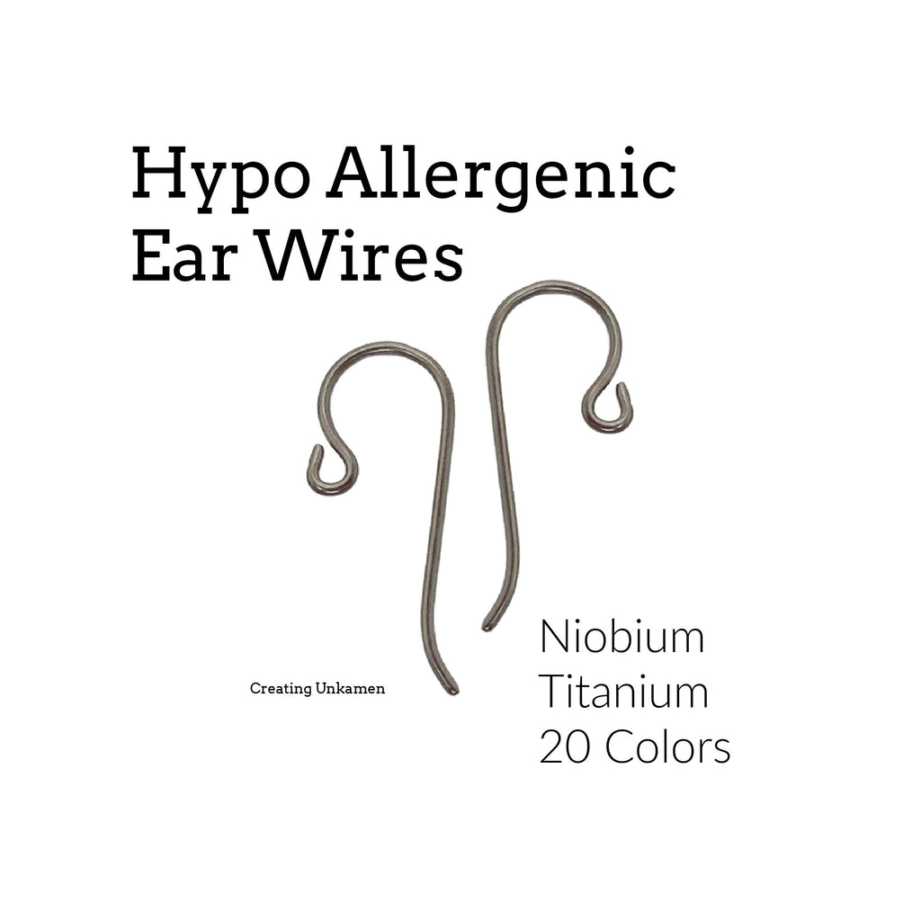 Ear Wires Hypo Allergenic Titanium or Niobium 5 Pairs with Outside Loop in 21 Colors