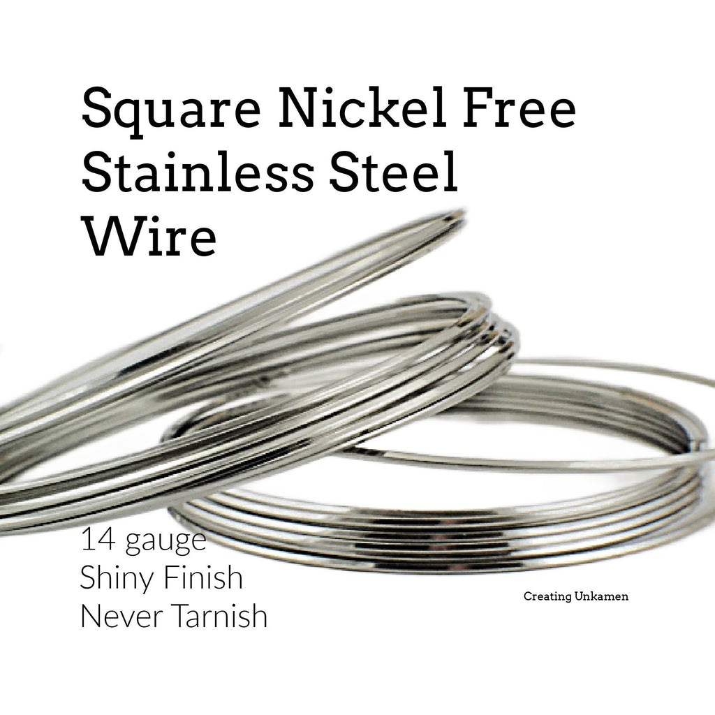 14 gauge Square Stainless Steel Wire - Nickel Free 430 Grade - 100% Guarantee