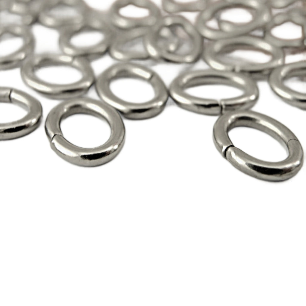 50 Stainless Steel OVAL Jump Rings - You Choose 18 or 16 gauge - Best Commercially Made - 100% Guarantee