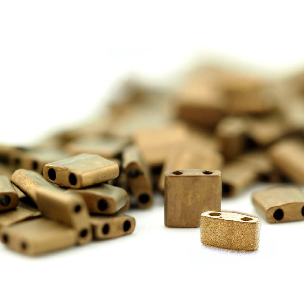 Miyuki 2006 Matte Metallic Dark Bronze Tila and Half Tila Beads - 2.3mm X 5mm - 100% Guarantee