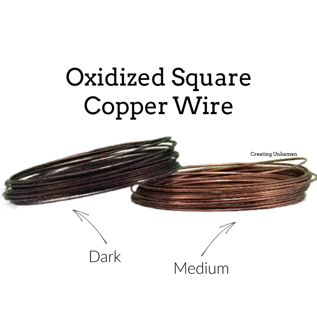 Square Copper Wire - Dead Soft - You Pick 8, 10, 12, 14, 16, 18, 20, 21, 22, 24 gauge - Also Antique Finish - Made in the USA