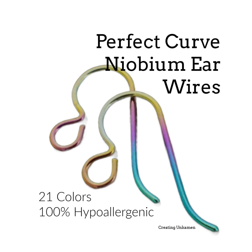 2 Pairs Perfect Curve Hypoallergenic Niobium Ear Wires in 21 Amazing Colors