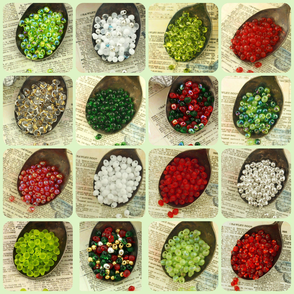 Holly and Ivy Drop Miyuki Bead Mix - Warm and Spicy Holiday - 12, 24 or 48 grams