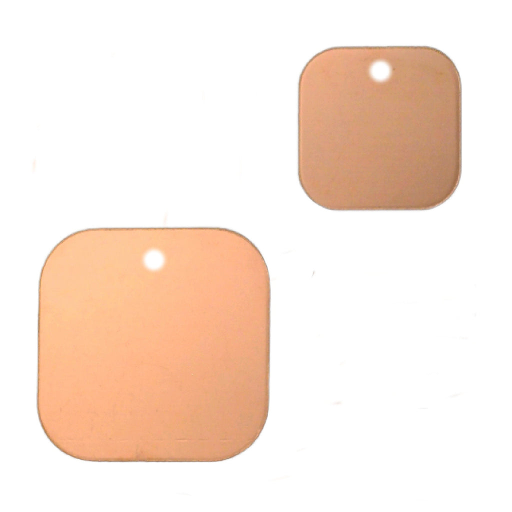 Rounded Square Copper Blanks - 18mm or 26mm - Extra Sturdy 18 gauge