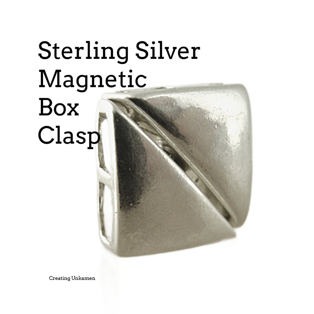1 Magnetic Sterling Silver Square Clasp - Shiny or Antiqued - 100% Guarantee