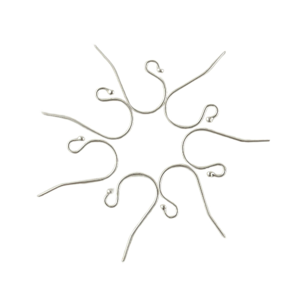 2 Pairs Sterling Silver 2mm Ball Ear Wires - Made in the USA in 3 Finishes - Shiny, Antique and Black