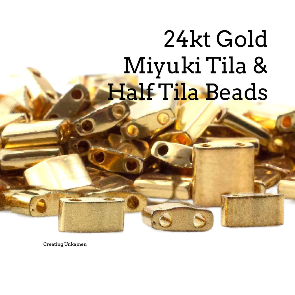 24kt Gold Miyuki Tila & Half Tila Beads - 100% Guarantee