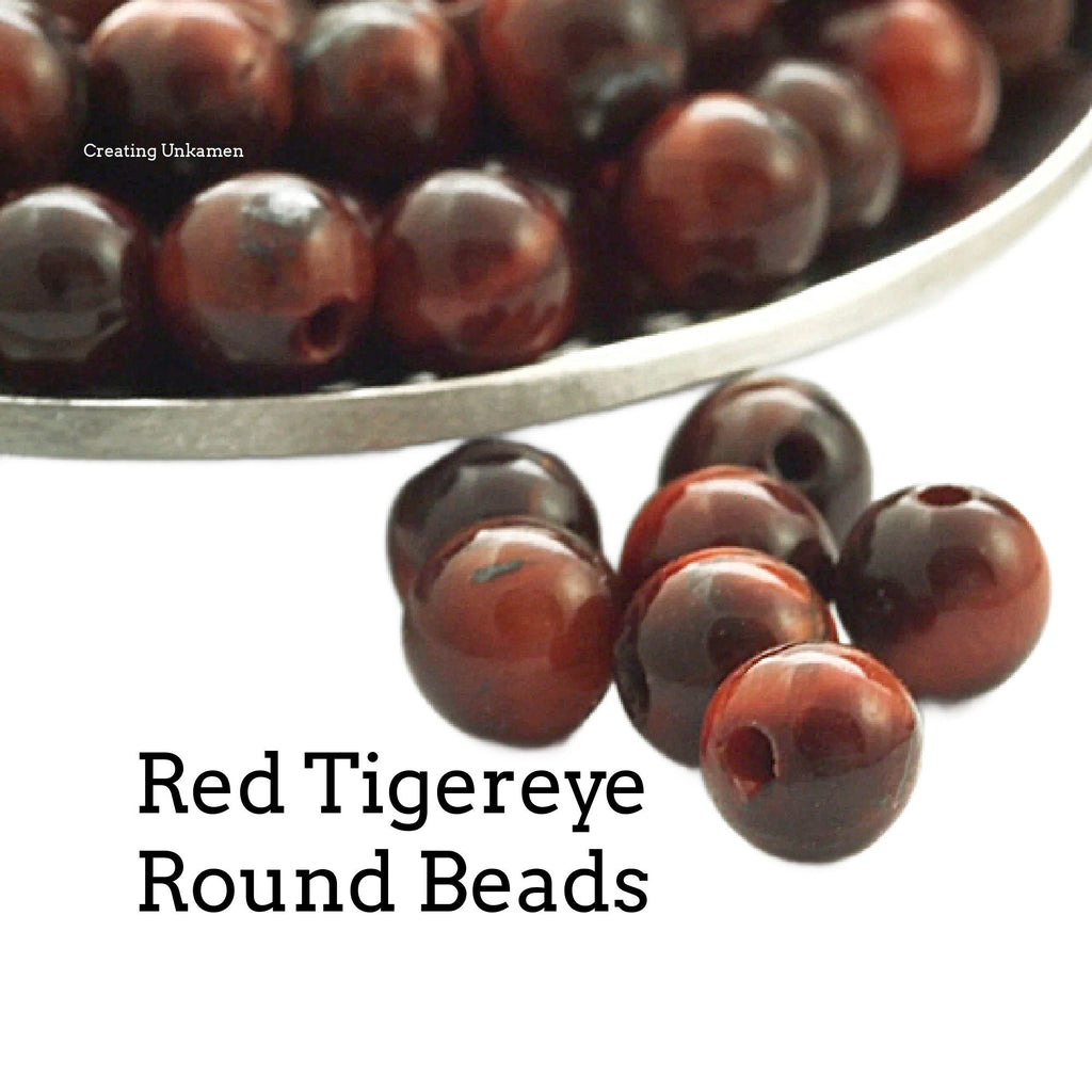 Round Red Tigereye Beads Grade A - 4mm, 8mm, 10mm