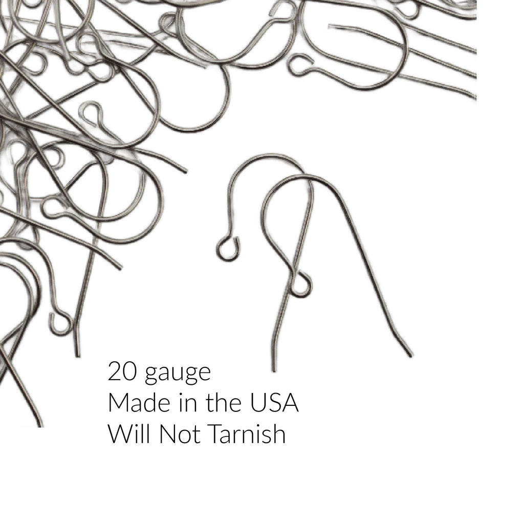 Surgical Steel Ear Wires - 10 Pairs with Outside Loop - Made in the USA